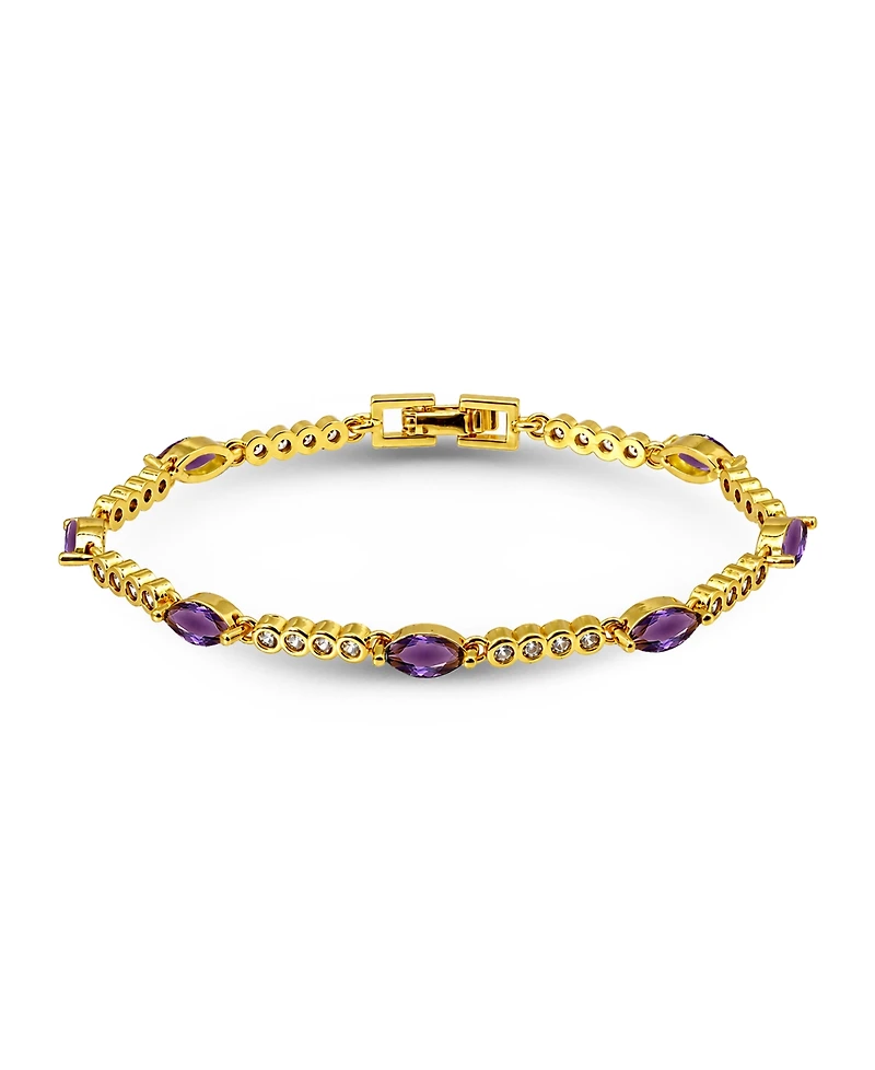 Macy's Marquise Purple Cubic Zirconia Stones Bracelet