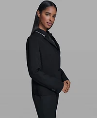 Karl Lagerfeld Women's Reverse Lapel One Button Blazer