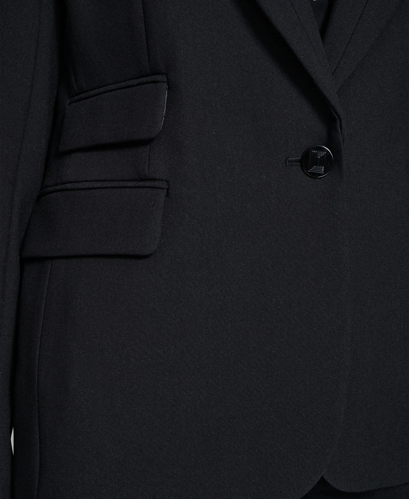 Karl Lagerfeld Women's Notched Lapel One Button Blazer