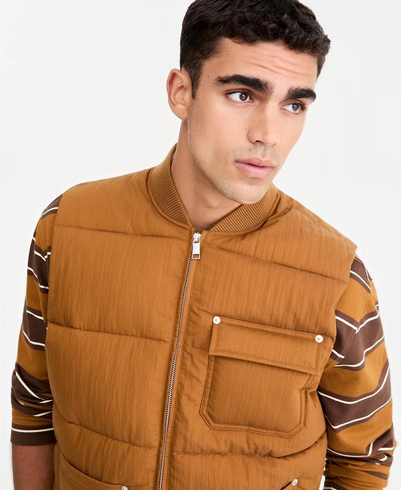 Mode of One Men's Relaxed-Fit Utility Puffer Vest, Macy's Exclusive