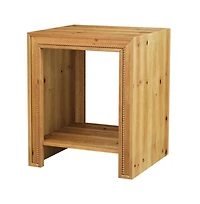Slickblue Solid Wood Nightstand with Open Storage Shelves and Rustic Style