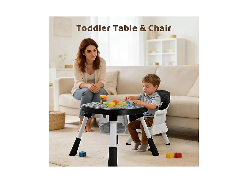 Kinder King 15-in-1 Baby High Chair Converts to Activity Center and Booster Seat with Removable Tray