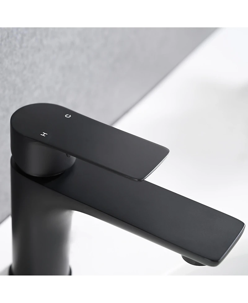 Midola Single Handle Lavatory Basin Sink Faucet with Matte Black Finished, Fingerprints and Water Spot Resistant for Bathroom