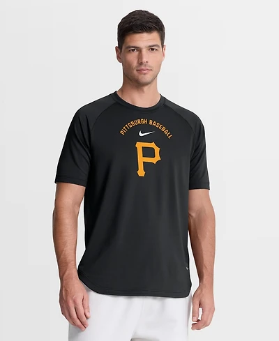 Nike Men's Black Pittsburgh Pirates Authentic Collection Batting Practice Pre-Game Raglan Dri-fit T-t-Shirt