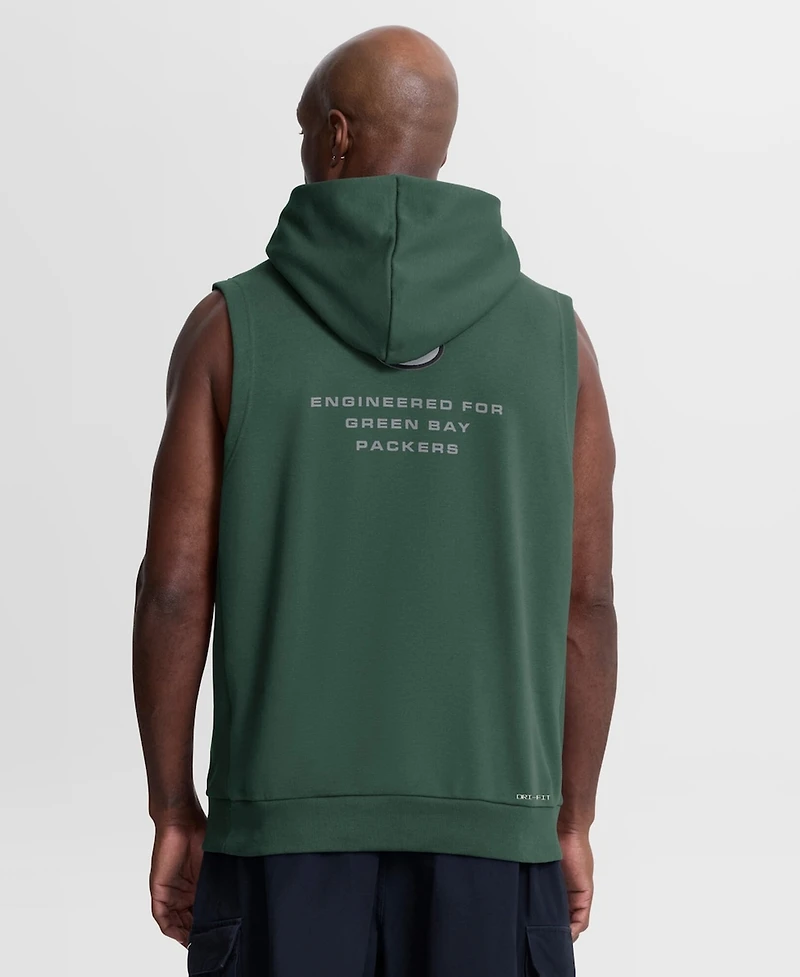 Nike Men's Green Bay Packers Sideline Standard Issue Dri-fit Sleeveless Hoodie