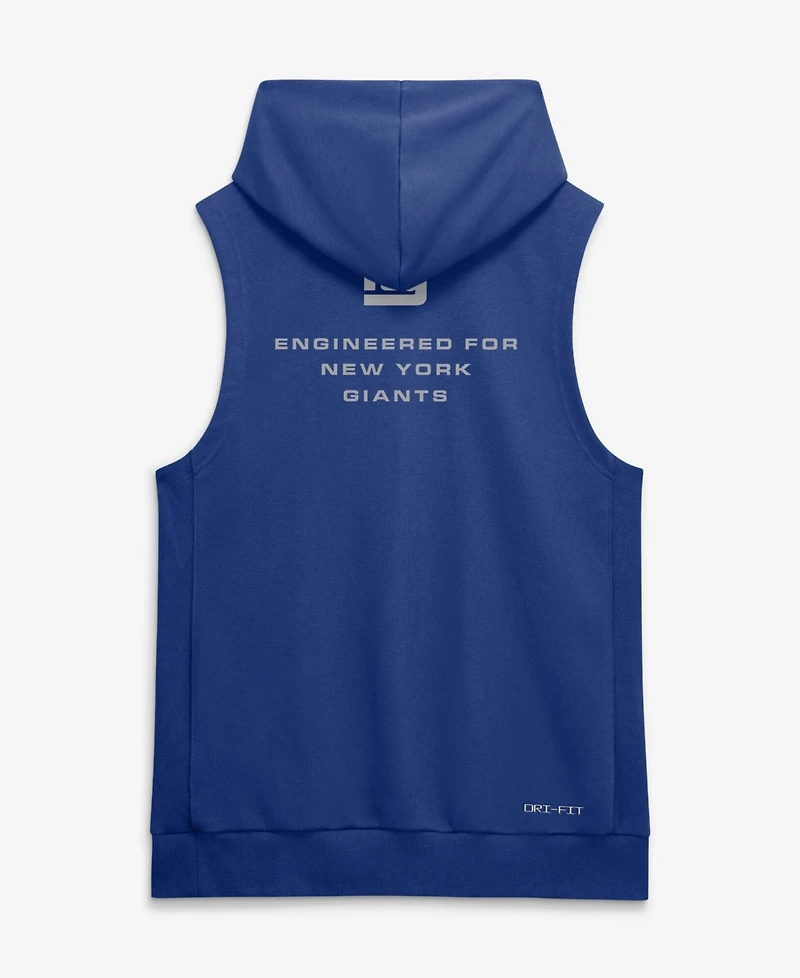 Nike Men's Royal New York Giants Sideline Standard Issue Dri-fit Sleeveless Hoodie