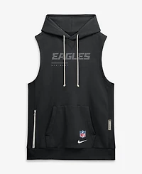 Nike Men's Black Philadelphia Eagles Sideline Standard Issue Dri-fit Sleeveless Hoodie