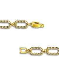 Macy's Pave Cubic Zirconia Paperclip Style Chain Link Bracelet