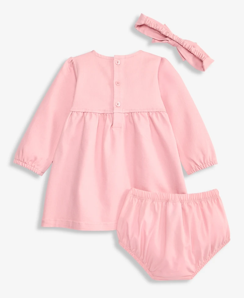 First Impressions Baby Girls' 3M-24M Headband & Dress With Diaper Cover, 3-Piece Set, Macy's Exclusive