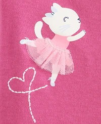 First Impressions Baby Girls' 3M-24M Mix & Match Long-Sleeve Ballerina Cat T-Shirt, Macy's Exclusive