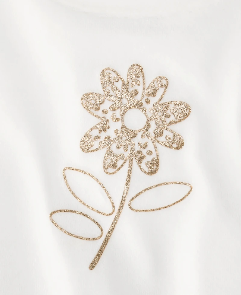 First Impressions Baby Girls' 3M-24M Mix & Match Long-Sleeve Flower Velour Top, Macy's Exclusive