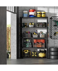 5-Shelf Heavy-Duty Adjustable Garage Storage Shelving with Side Pegboards