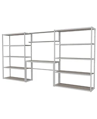 Heavy-Duty Wide Garage Storage and Workstation System, White (144.2 in. W x 71.1 in. H x 15.7 in. D