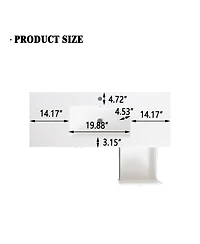 Sillysis 47.8 Inch Ceramic Bathroom Sink Top, Rectangular Vanity Basin, Smooth Easy-Clean Countertop for Single Vanity