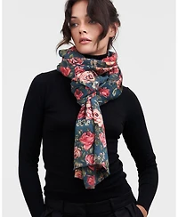 Fable England Roses Teal Pashmina Scarf