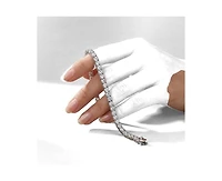 Genevive Classic Gold Plated 3MM Cz Slim Tennis Bracelet
