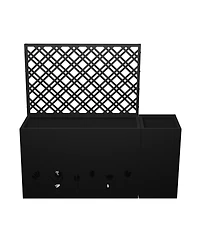 Asagikoiai 2-Piece Metal Planter Box with Trellis, Tall Raised Garden Bed Set