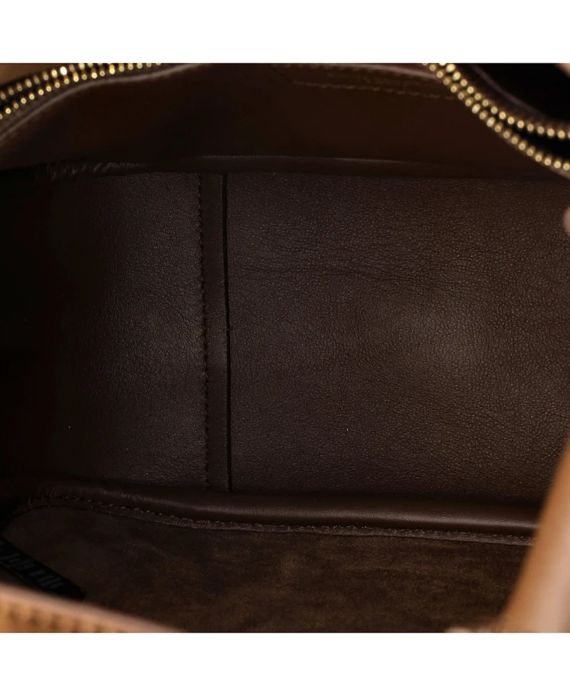 Pre-Owned Saint Laurent Small Le 5 a 7 Supple Hobo Suede with Shearling