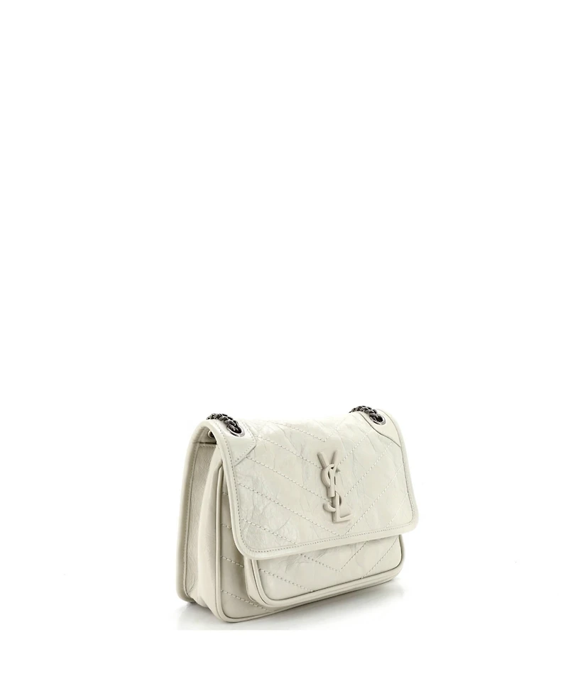 Pre-Owned Saint Laurent Baby Niki Chain Flap Bag Matelasse Chevron Leather