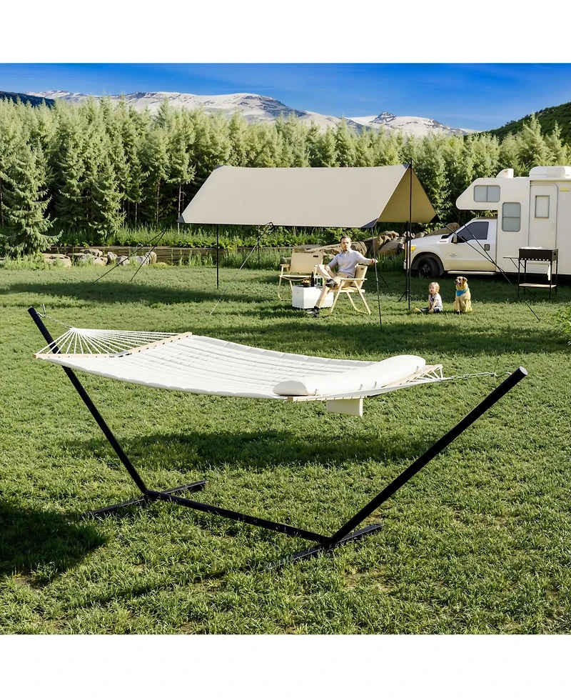 GarveeLife 12Feet 2 Person Outdoor Hammock with Stand Heavy Duty 450lb Capacity, Weather-Resistan Portable Carry Bag Perfect for Patio, Garden
