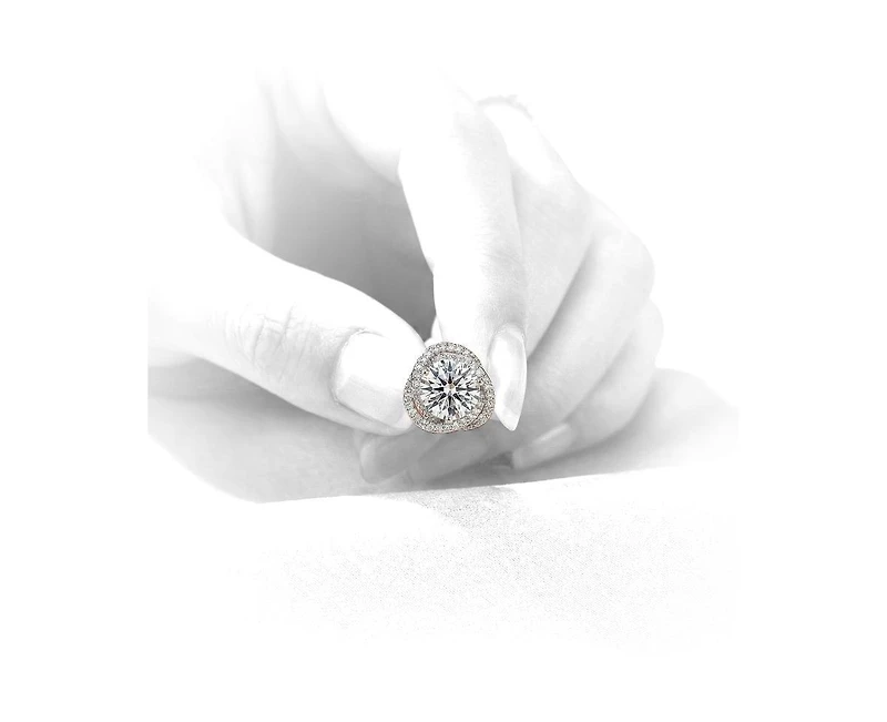 Rachel Glauber Dainty Gold Plated Radiant Cz Knot Stud Earrings