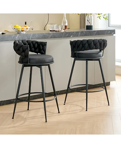 Dyhome Set of 2 28 Inch Bar Stools, 360degree(s) Swivel Modern Counter Height Stools