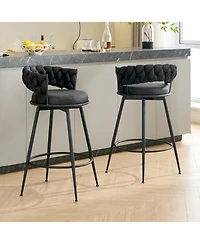 Dyhome Set of 2 28 Inch Bar Stools, 360degree(s) Swivel Modern Counter Height Stools