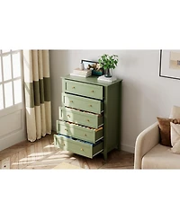 gaomon 5 Drawer Dresser for Bedroom, Dresser with Deep Drawers and Metal Knobs, Tall Modern Wooden Chests of Drawers for Entryway, Hallway