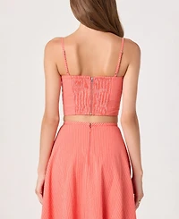 Astr the Label Women's Maya Sweetheart Neck Striped Cropped Bustier Tank Top