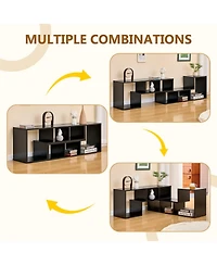 Rainsken 2 Pieces Cube Tv Stand, for under 80 Inch Tv, Free Combination Gaming Entertainment Center Media Open Storage Shelf, Living Room