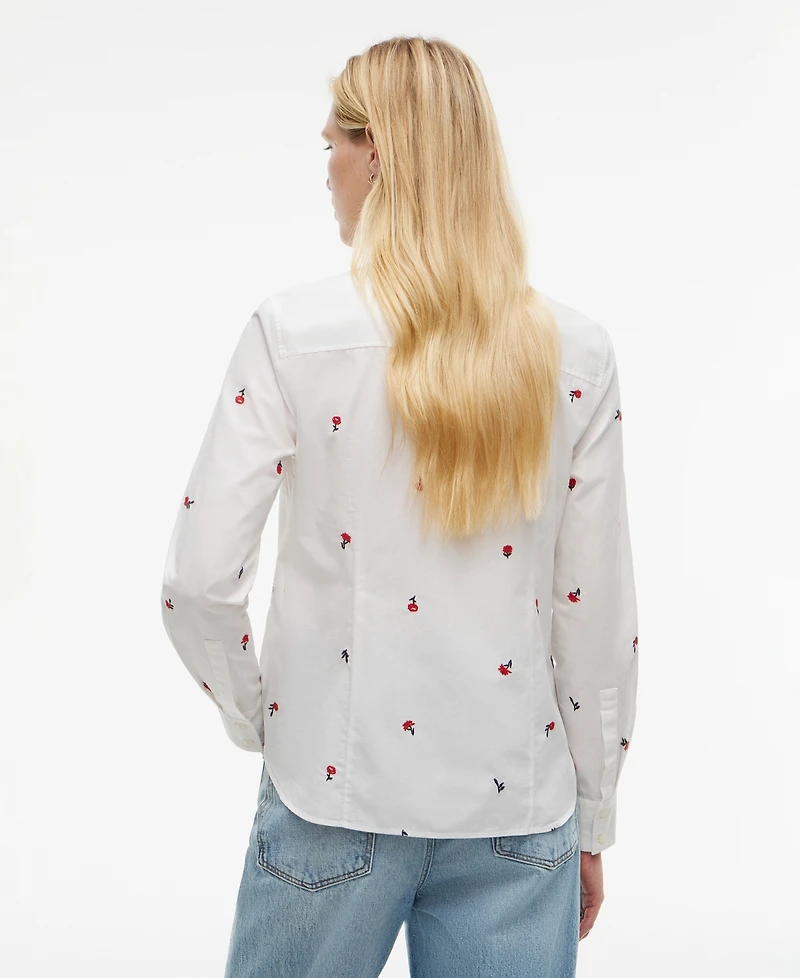 Tommy Hilfiger Women's Printed Roll-Tab Collared Shirt