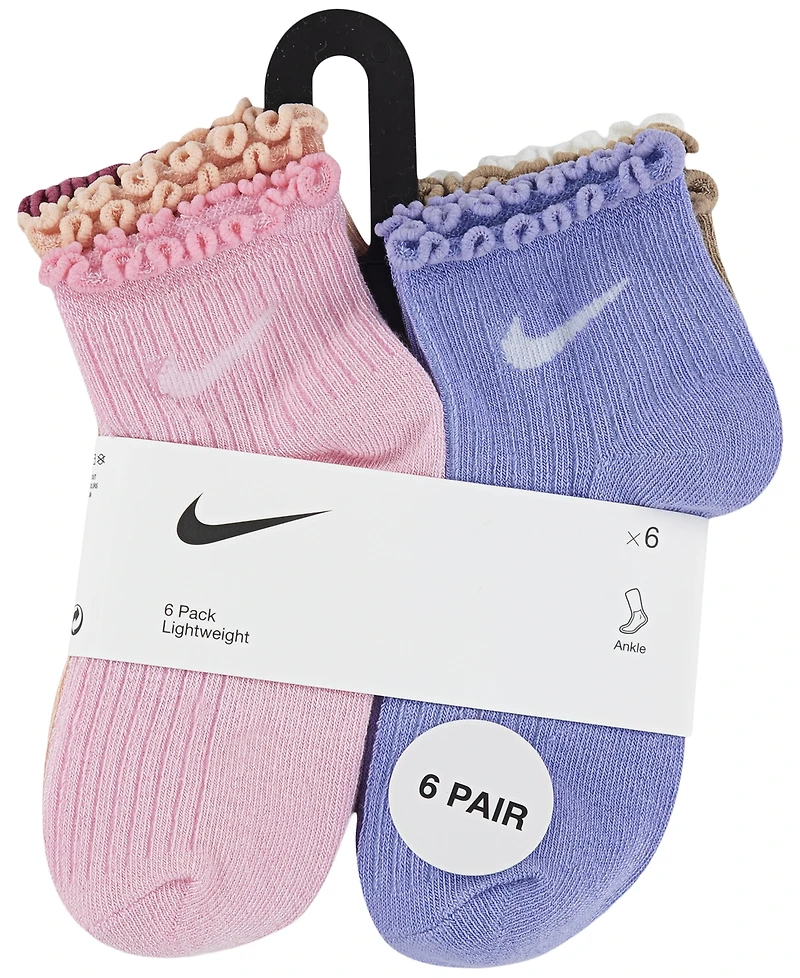 Nike Little Girls 6-Pack Lettuce Ankle Socks