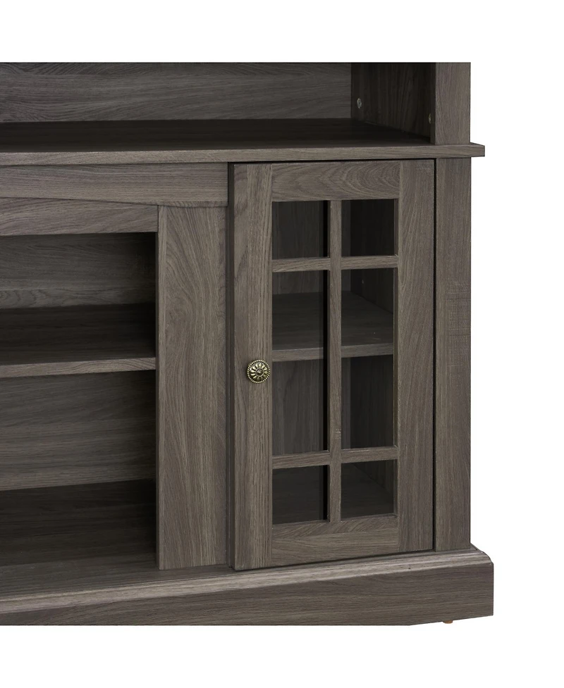 Rainsken Farmhouse Wood Tv Stand, with Open and Closed Storage Space, for Up to 65" , Home Entertainment Console Table, Living Room
