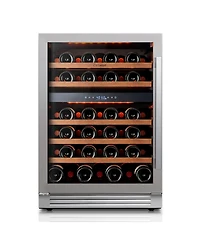 Ca'Lefort 24 Inch 52 Bottle Wine Cooler Refrigerator, 40-65degree(s)F Dual Zone Wine Refrigerator,3 Led Built-in for Home/Bar (5.65 Cubic Feet)