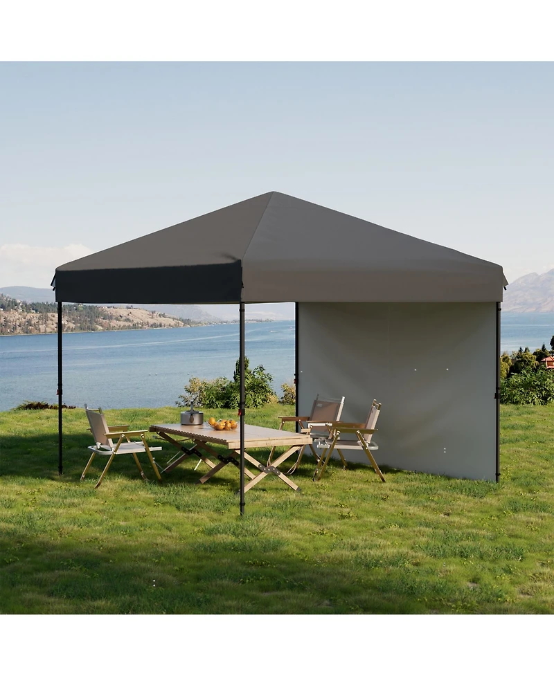 gaomon 10 x 10 Feet Pop Up Canopy Tent with Sidewalls, Wheeled Carry Bag, Steel Frame and Silver-Coated Oxford Top