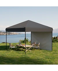 gaomon 10 x 10 Feet Pop Up Canopy Tent with Sidewalls, Wheeled Carry Bag, Steel Frame and Silver-Coated Oxford Top