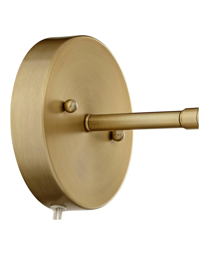 360 Lighting Modern Wall Lamp with Usb Port Polished Brass Plug-In 5" Light Fixture Cylinder Metal Shade for Bedroom House Reading Home