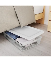 Sterilite 41 Quart Stackable Plastic Storage Box Home Organizer 6 Pack