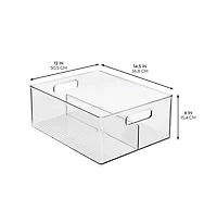 iDesign Divided Pantry Bin with Handles for Fridge or Pantry - Set of 4