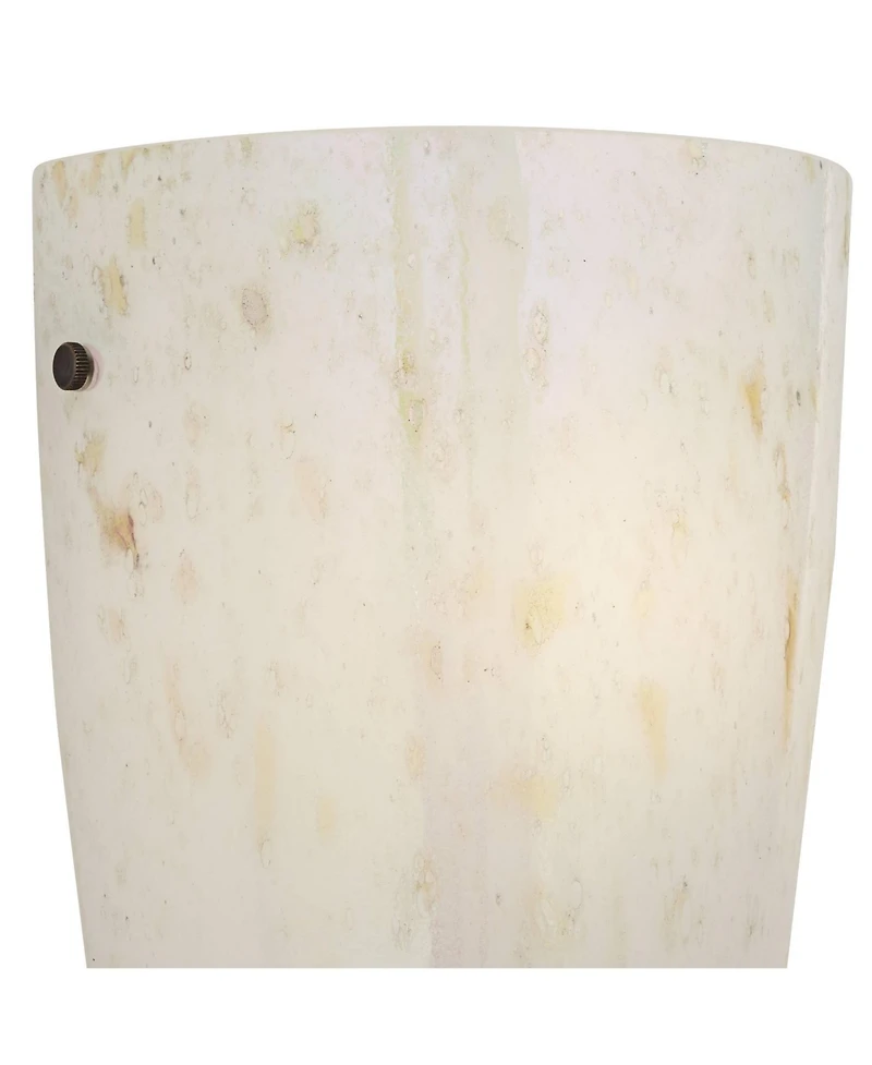Possini Euro Design Emelle Modern Wall Light Sconces Set of 2 Caramel Amber Art Glass Hardwire 7" Fixture for Bedroom Bathroom Vanity Living Room Home