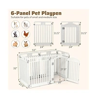 Ruie 6-Panel Tall Foldable Dog Playpen Indoor Outdoor Pet Fence with Locking Door