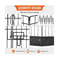 Ruie Foldable 8 Panel Metal Dog Playpen 24 in Pet Exercise Pen Indoor Outdoor