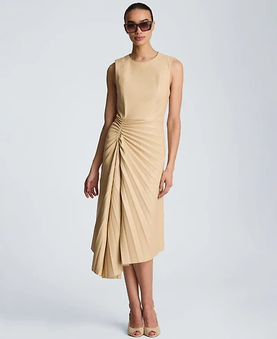 Kenneth Cole Women's Sunburst Pleated Midi Dress