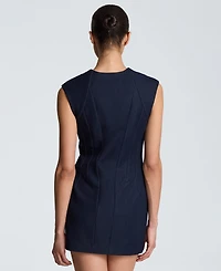 Kenneth Cole Women's Square Neck Zipper Front Mini Dress