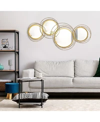 Phying Modern Metal Wall Art Mirror Decor Hanging Wall Sculpture for Home Living Room Bedroom Dining Room