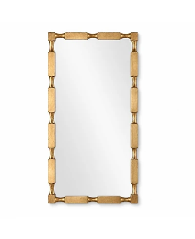 Phying Modern Bamboo Textured Frame Mirror Rectangular Wall Mounted Decorative Mirror for Home Living Room Bedroom Entryway Decoration