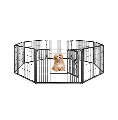 Ruie 8-Panel Foldable Pet Playpen Indoor Outdoor Pet Fence with Door