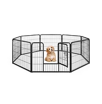 Ruie 8-Panel Foldable Pet Playpen Indoor Outdoor Pet Fence with Door