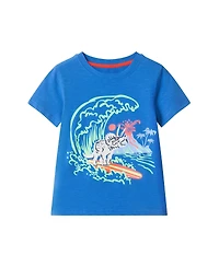 Andy & Evan Toddler Boys Surfing Dino Tee and Knit Denim Short Set