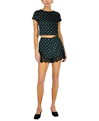 Line & Dot Women's Sophie Polka Crewneck Short-Sleeve Top